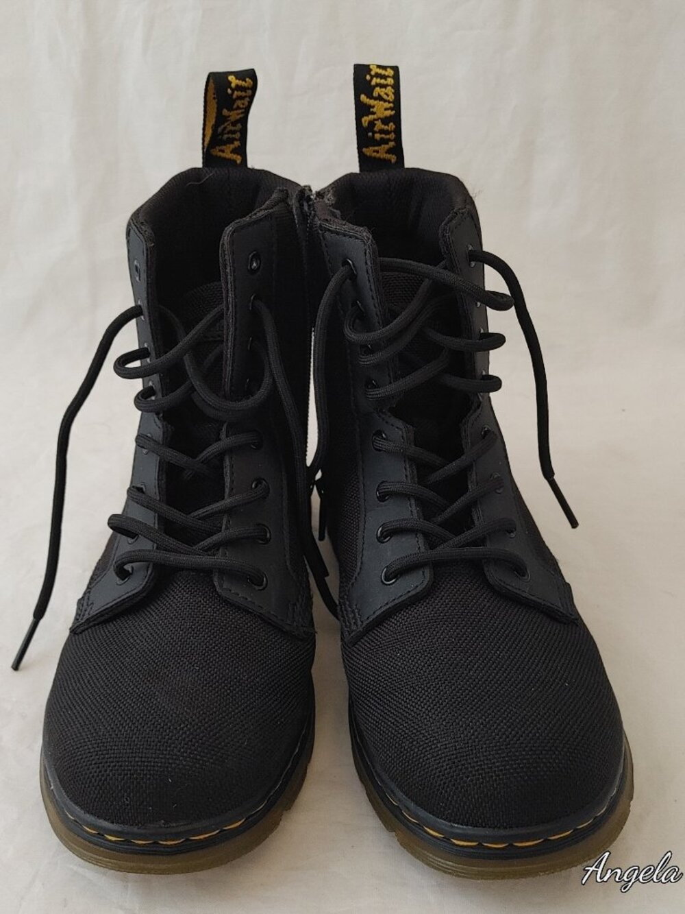 NEW Dr. Martens Combs Y Black Canvas Boots | Fits US 6 / 6.5 Wide | EU 37